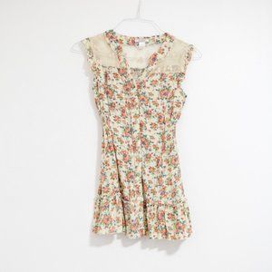 POETRY Juliet Floral Rose Lace Panel Flutter Sleeve Romantic Dress | Size S